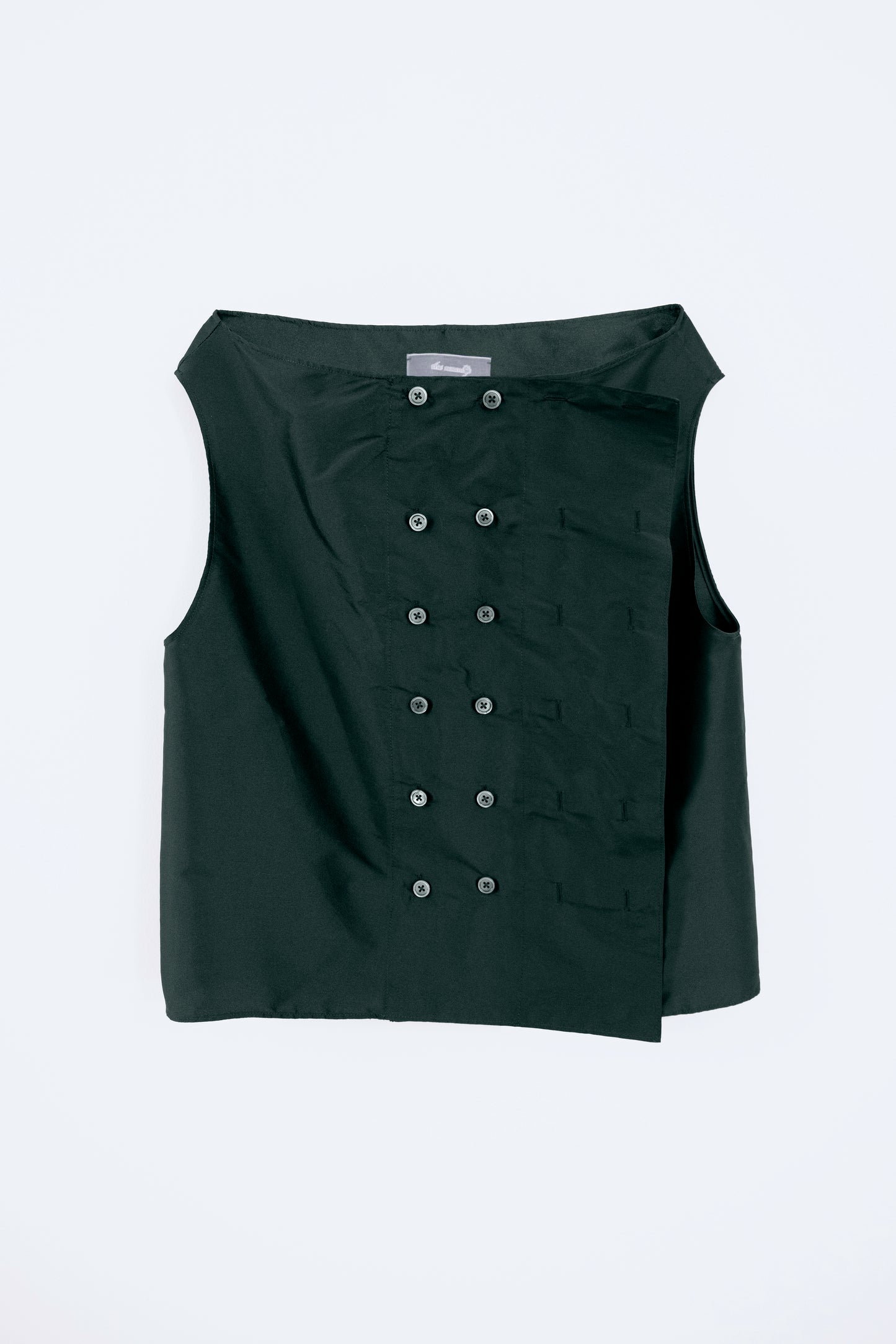 Silk Taffeta Adjustable Boat Neck Top