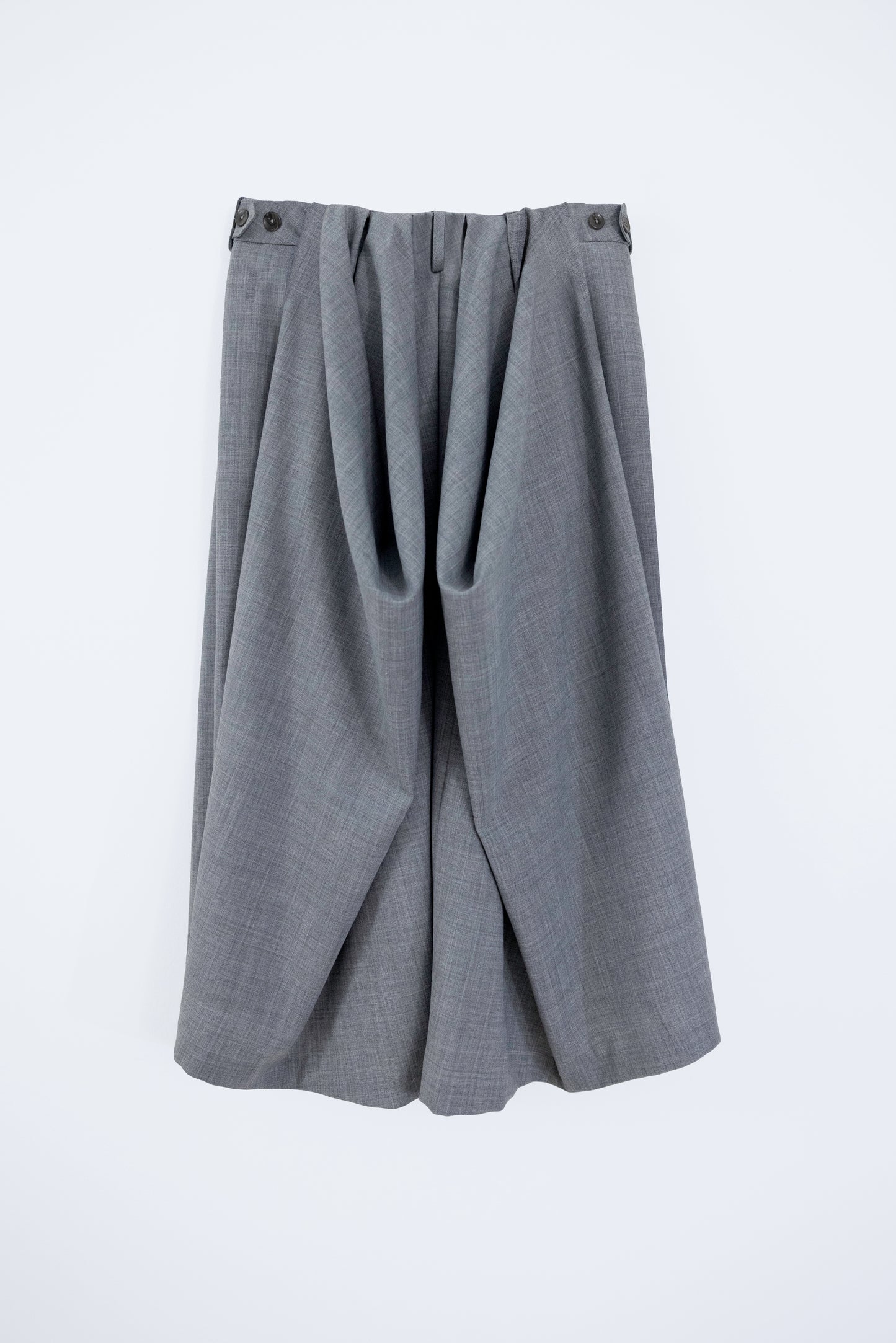 Wool Blend Draped Bermuda Shorts