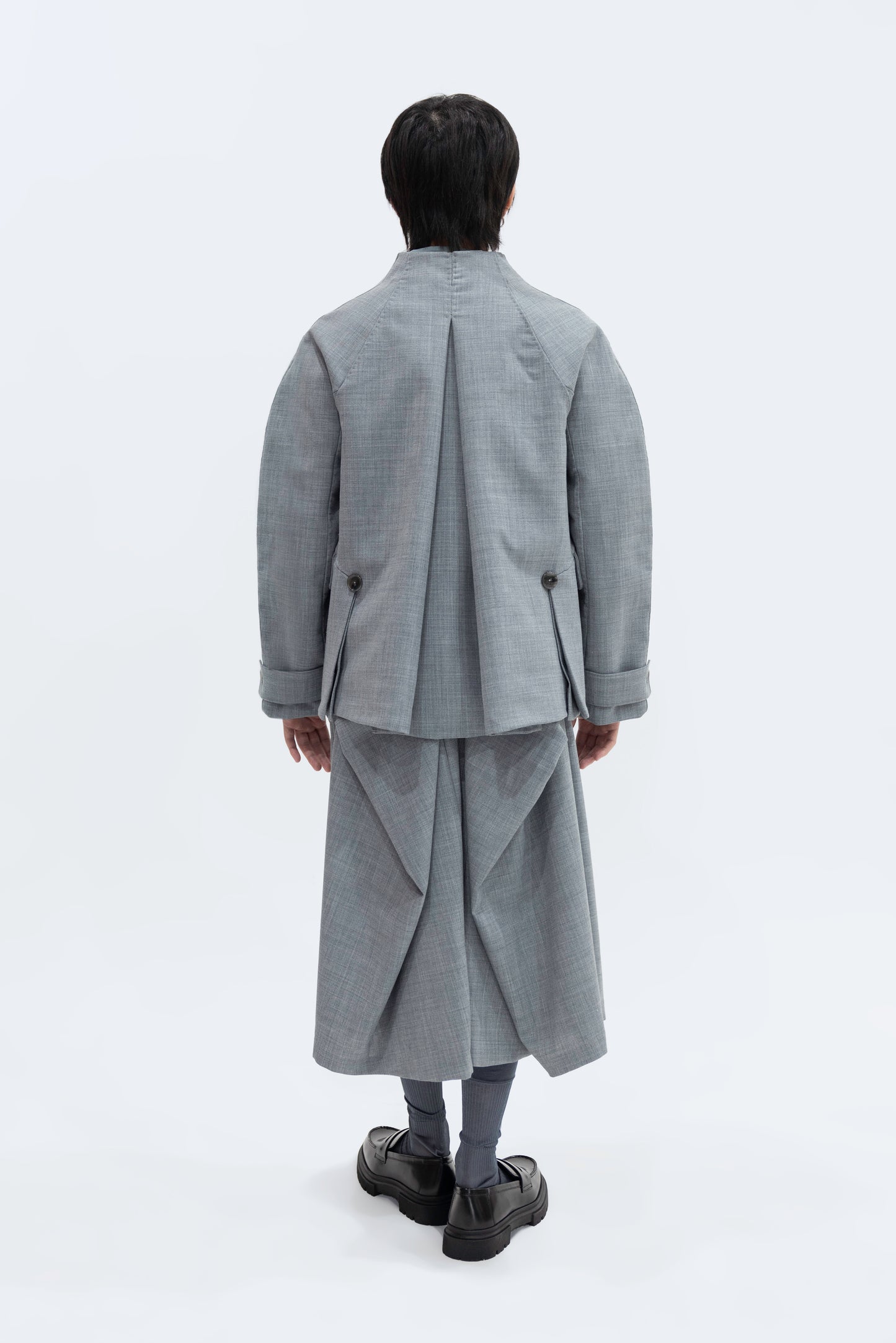 Wool Blend Mock Neck Jacket