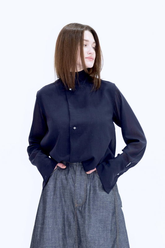 Sheer Wool Two-Way Shirt