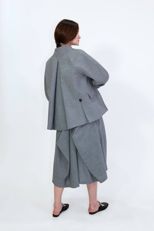 Wool Blend Mock Neck Jacket