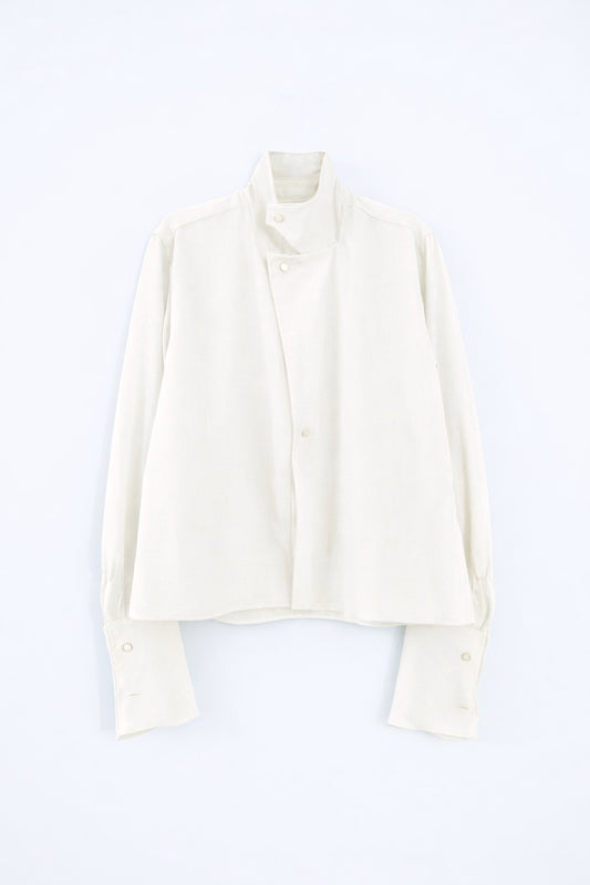 Sheer Wool Two-Way Shirt