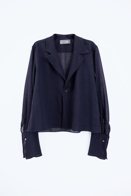 Sheer Wool Two-Way Shirt