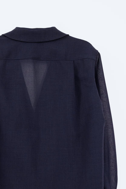 Sheer Wool Two-Way Shirt