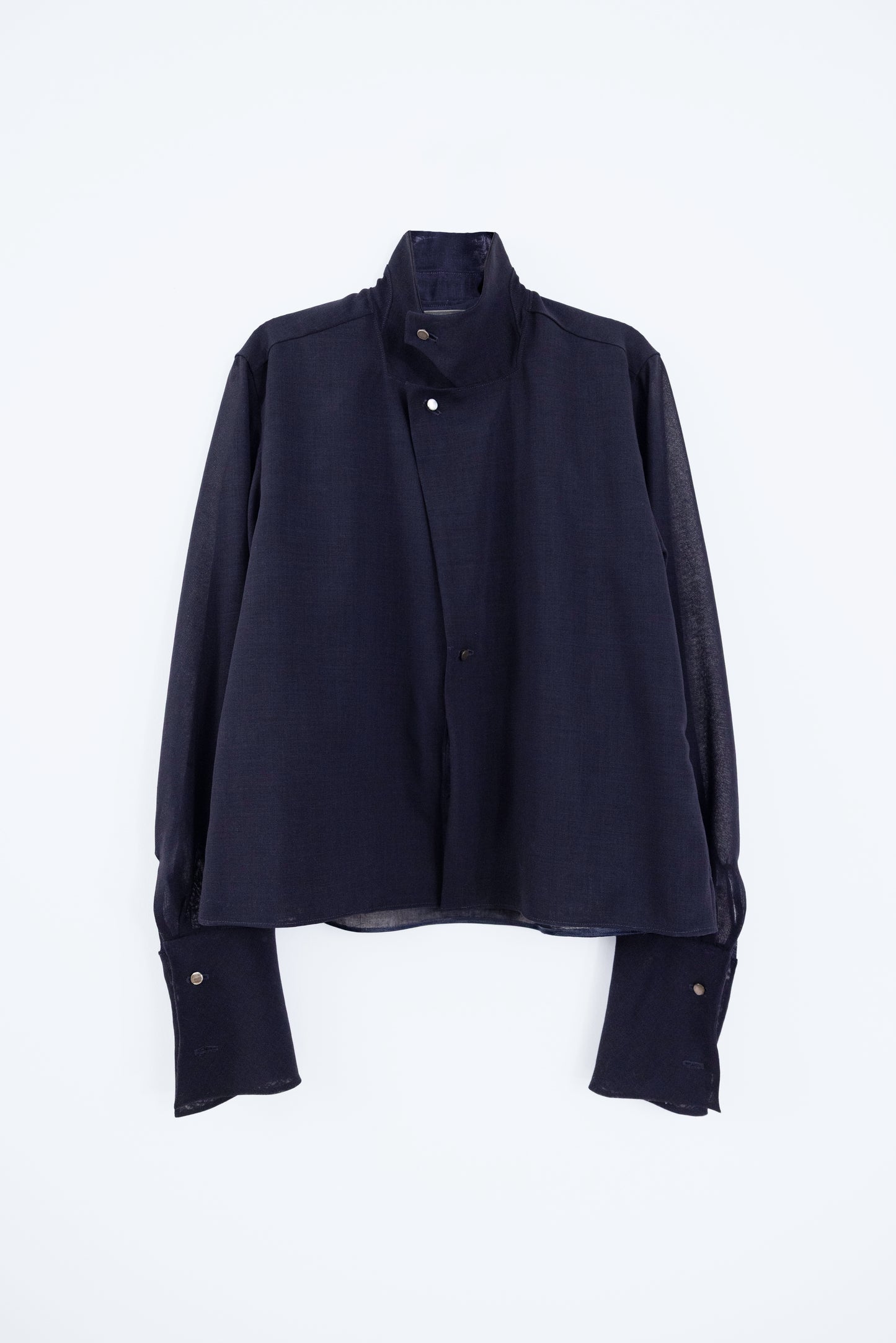 Sheer Wool Two-Way Shirt