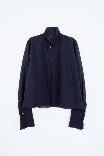 Sheer Wool Two-Way Shirt