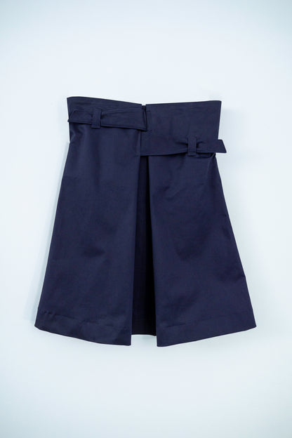 Cotton Combo Strapped Midi Skirt