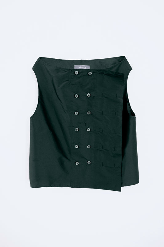 Silk Taffeta Adjustable Boat Neck Top