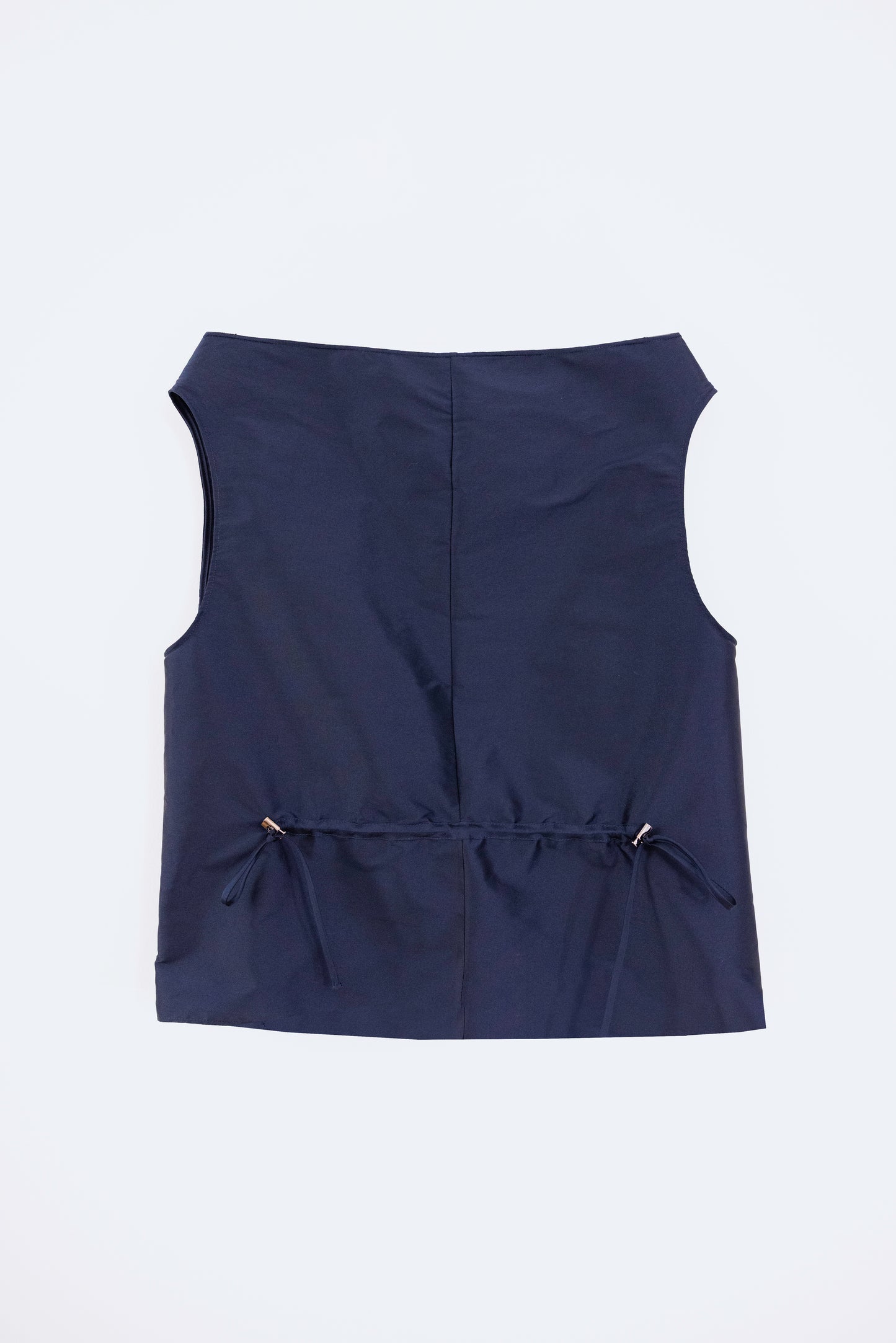 Silk Taffeta Adjustable Boat Neck Top