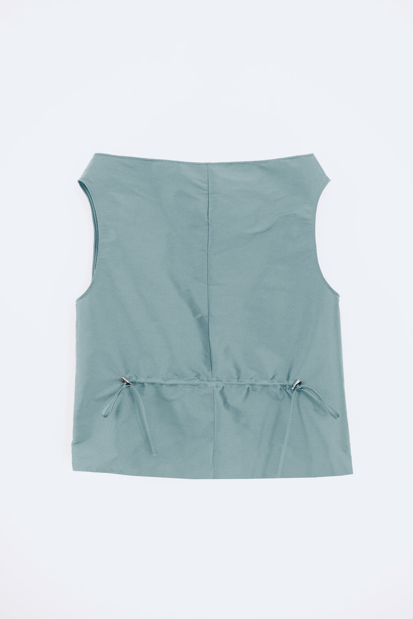 Silk Taffeta Adjustable Boat Neck Top
