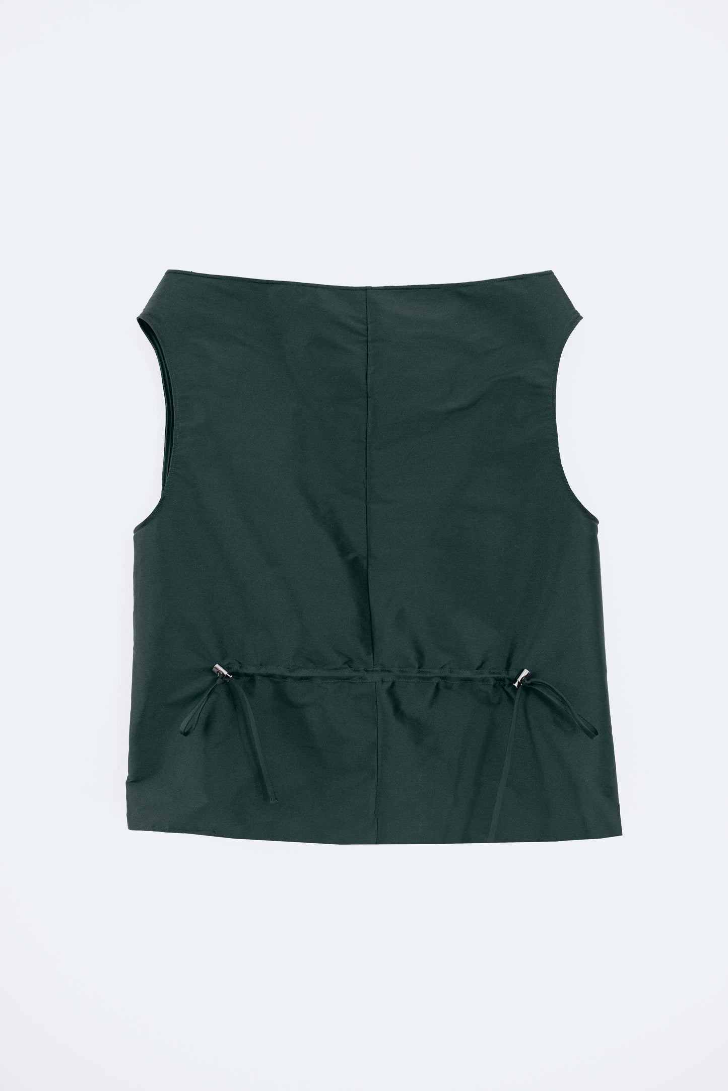 Silk Taffeta Adjustable Boat Neck Top