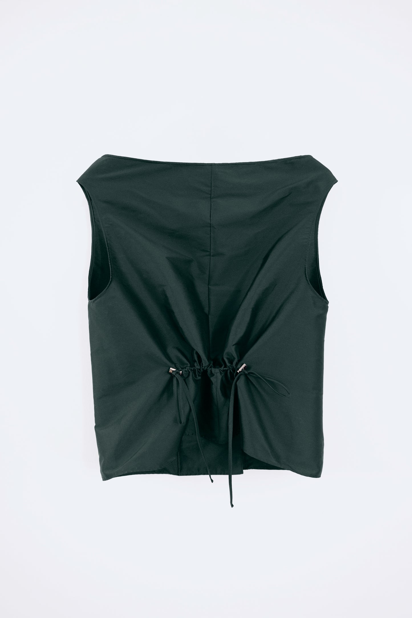 Silk Taffeta Adjustable Boat Neck Top
