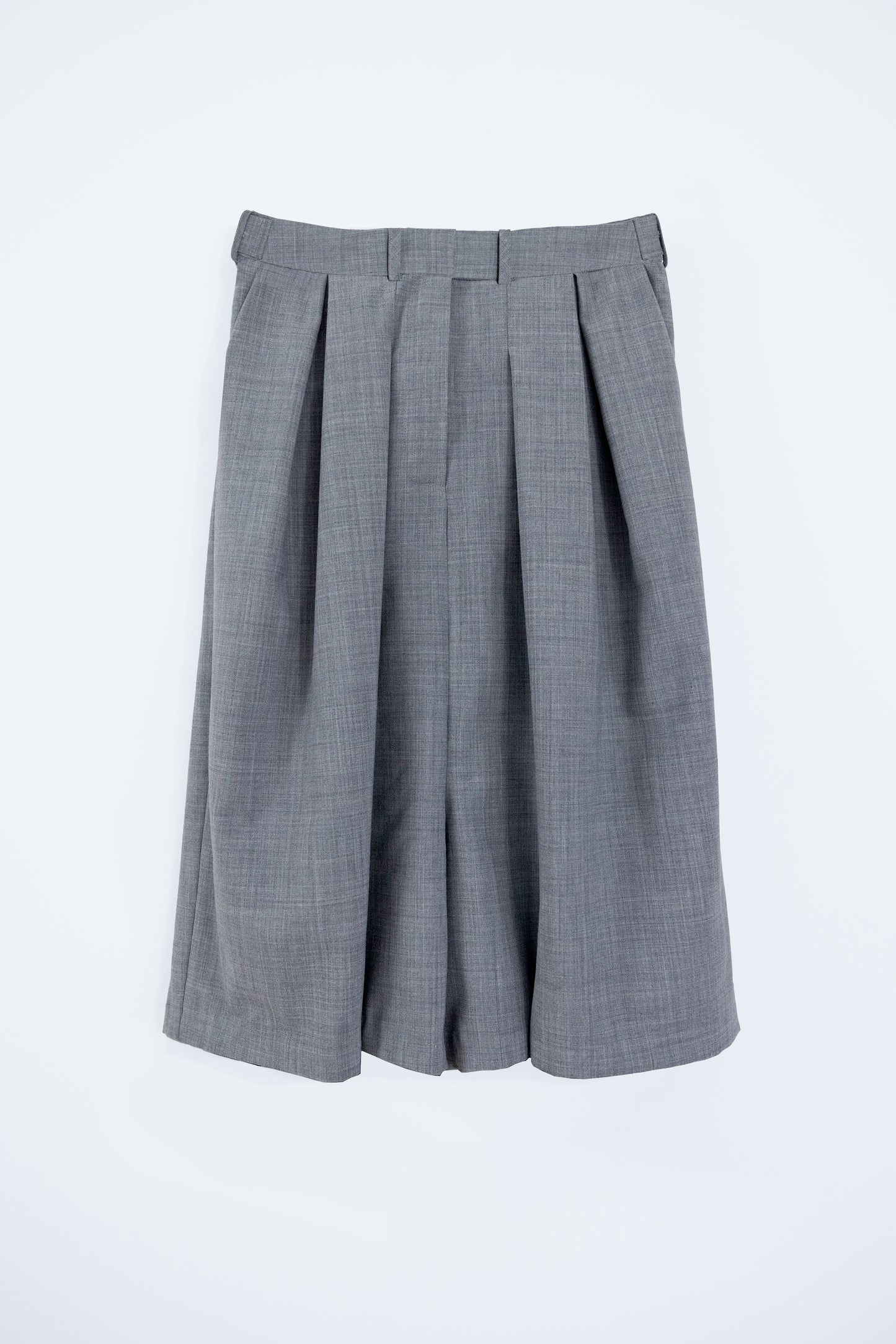 Wool Blend Draped Bermuda Shorts