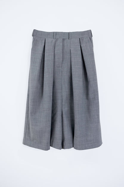 Wool Blend Draped Bermuda Shorts