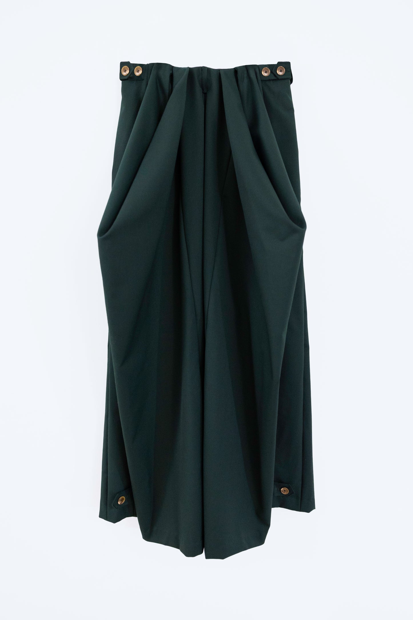 Wool Blend Draped Ultra-Wide Leg Pants