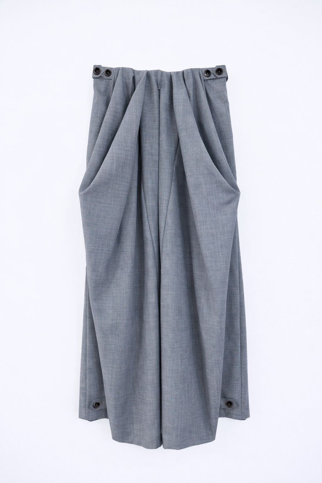 Wool Blend Draped Ultra-Wide Leg Pants
