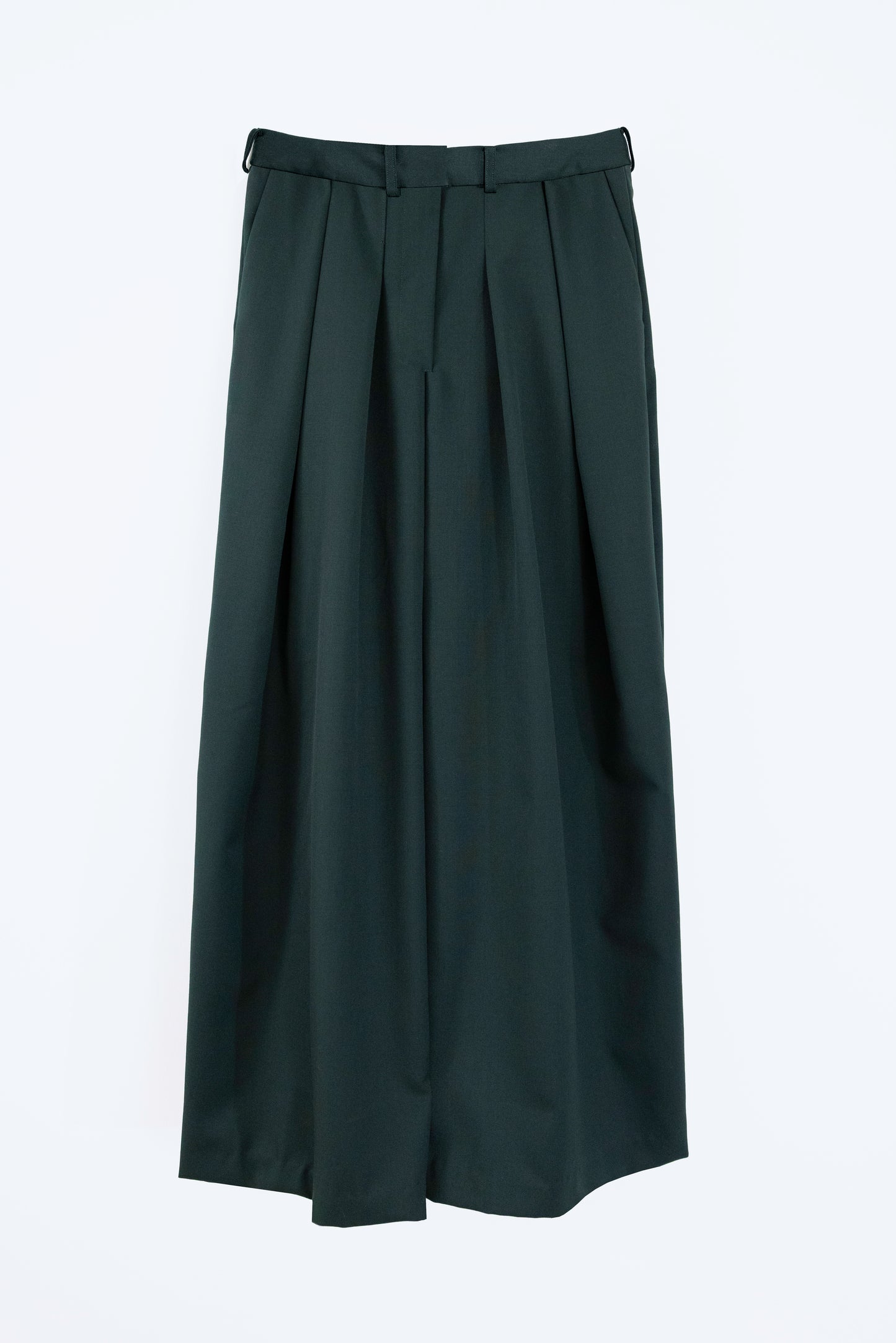 Wool Blend Draped Ultra-Wide Leg Pants