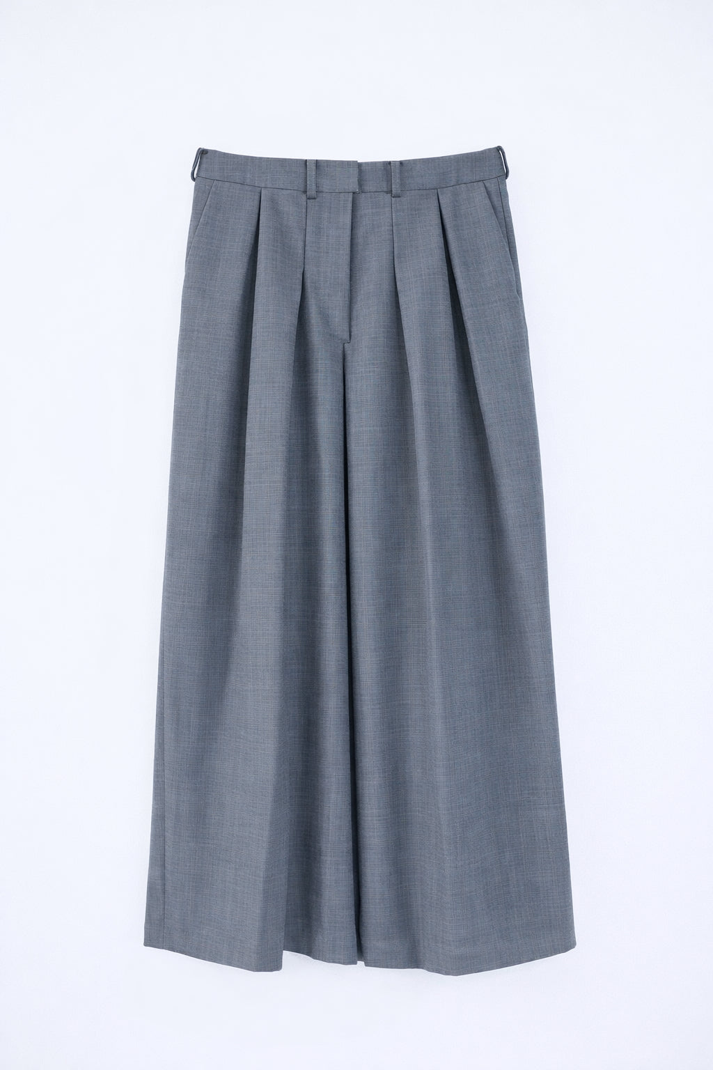 Wool Blend Draped Ultra-Wide Leg Pants