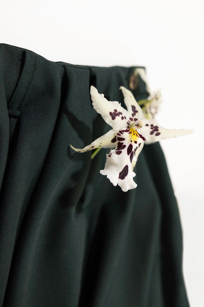 Wool Blend Draped Ultra-Wide Leg Pants
