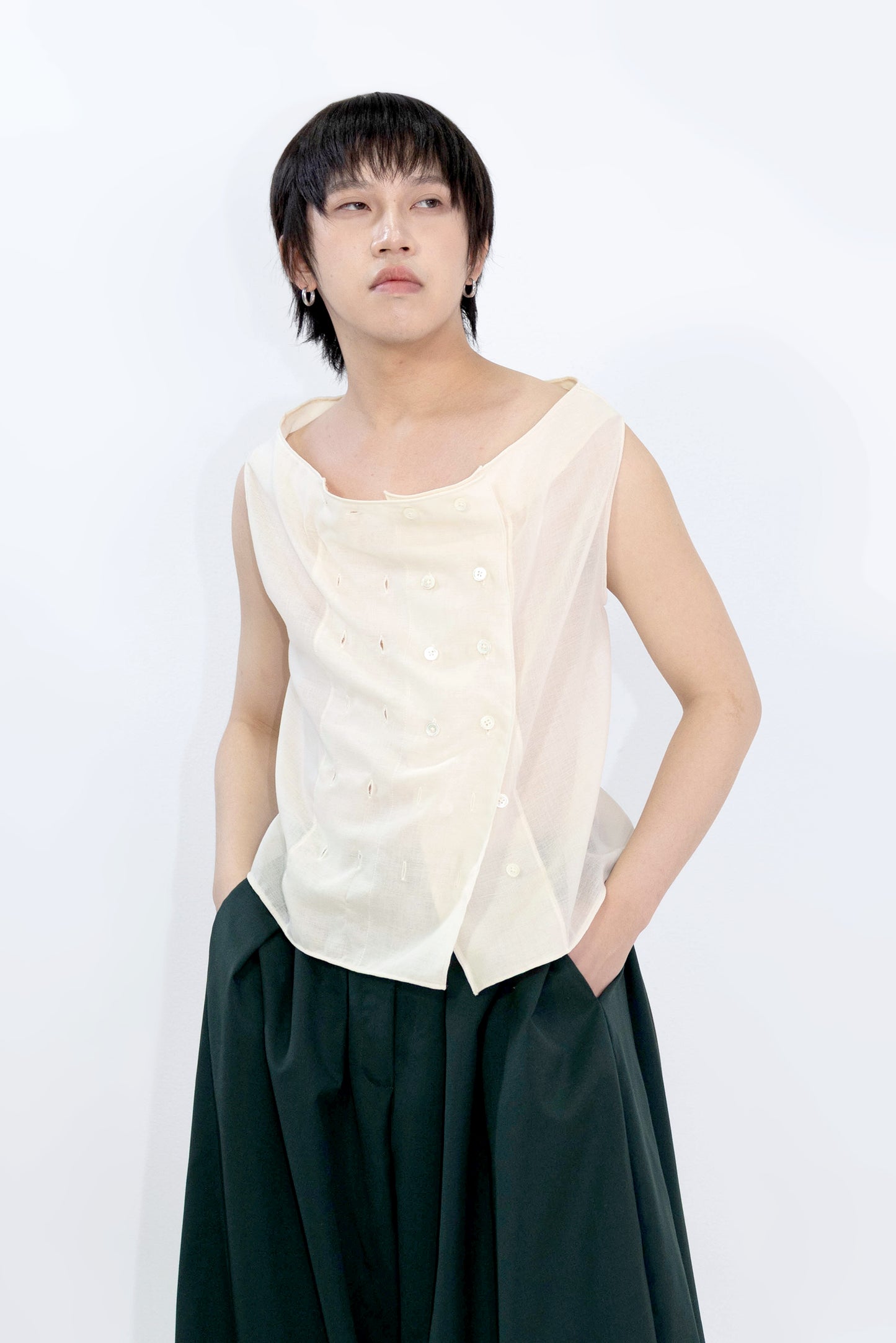 Sheer Wool Adjustable Boat Neck Top