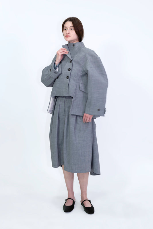 Wool Blend Mock Neck Jacket